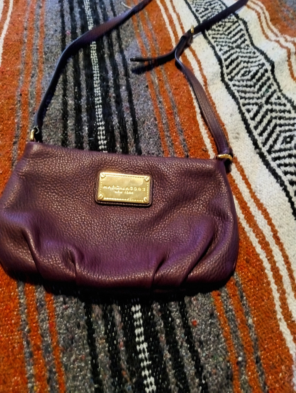 Marc Jacobs Deep Purple Pebbled Leather Shoulder Bag - Picture 3 of 6